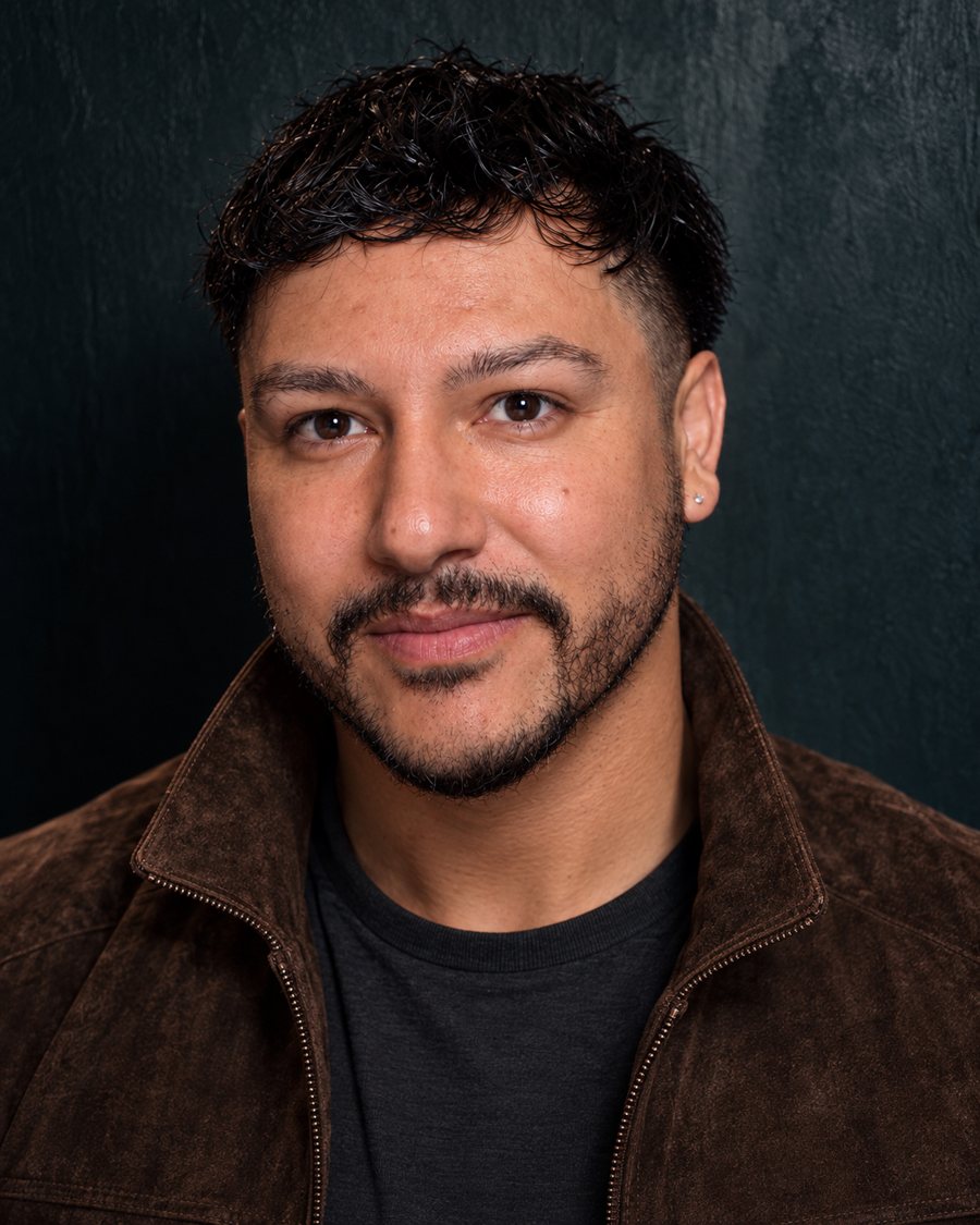 Diego Moreno in a brown suede jacket